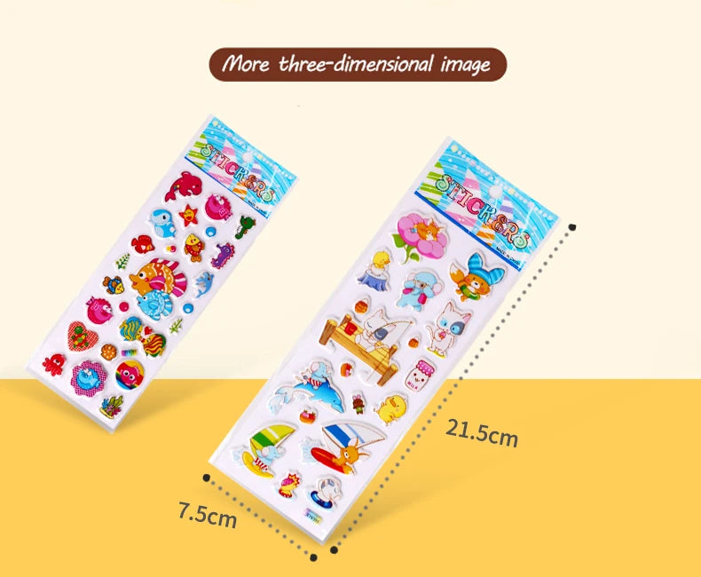 40 Sheets 3D Stickers for Kids Toddlers Puffy Stickers Variety Pack for Scrapbooking Bullet Journal Toys for Children Girls Boy