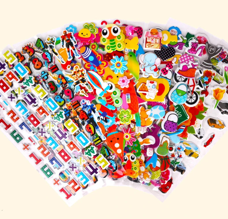 40 Sheets 3D Stickers for Kids Toddlers Puffy Stickers Variety Pack for Scrapbooking Bullet Journal Toys for Children Girls Boy