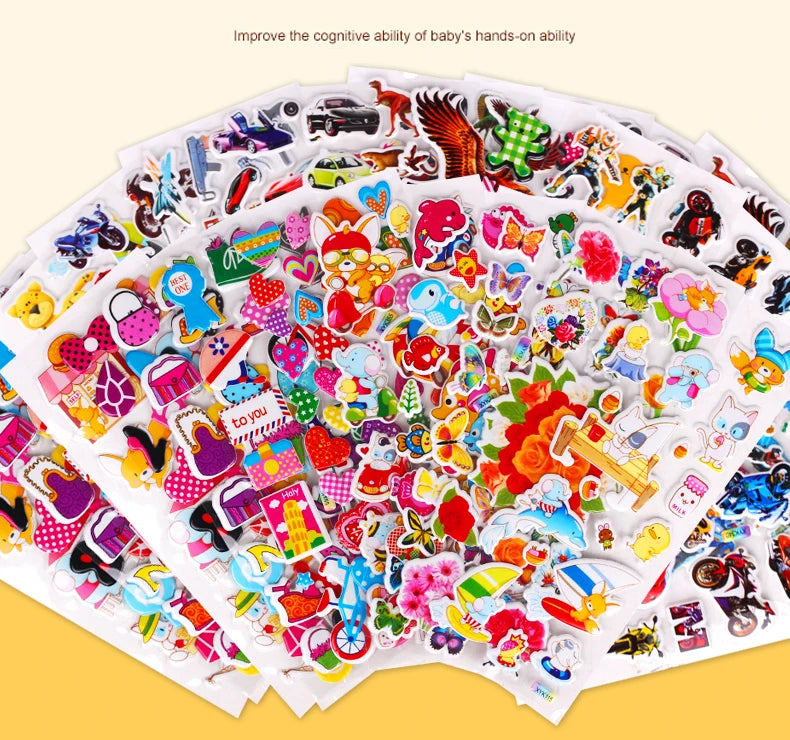 40 Sheets 3D Stickers for Kids Toddlers Puffy Stickers Variety Pack for Scrapbooking Bullet Journal Toys for Children Girls Boy