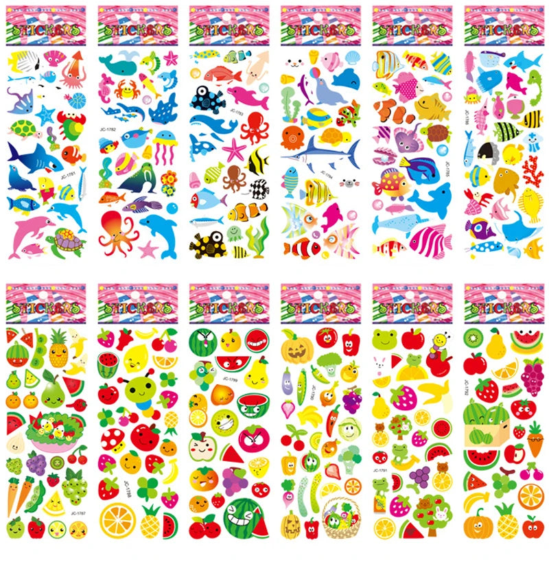 40 Sheets 3D Stickers for Kids Toddlers Puffy Stickers Variety Pack for Scrapbooking Bullet Journal Toys for Children Girls Boy