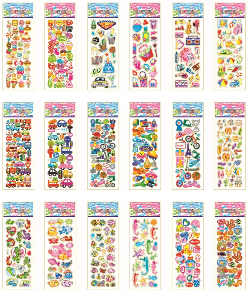 40 Sheets 3D Stickers for Kids Toddlers Puffy Stickers Variety Pack for Scrapbooking Bullet Journal Toys for Children Girls Boy