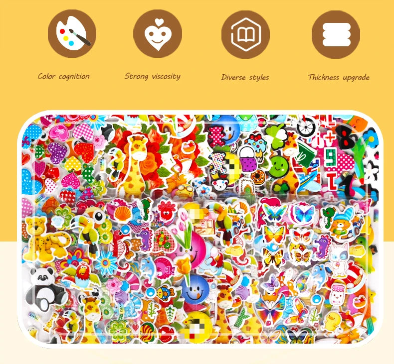 40 Sheets 3D Stickers for Kids Toddlers Puffy Stickers Variety Pack for Scrapbooking Bullet Journal Toys for Children Girls Boy