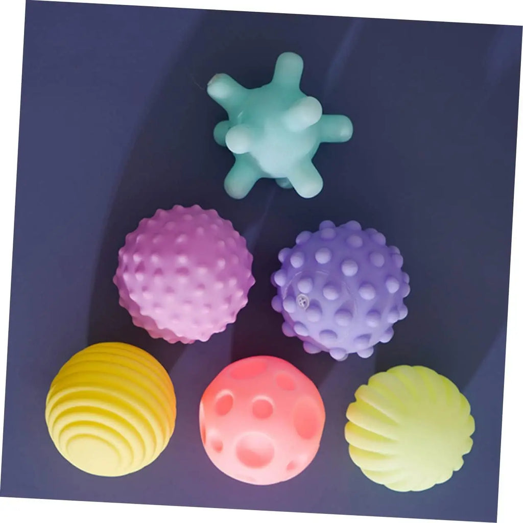 6 Pack Kids Sensory Balls, Baby Toys, Multi-Color Textured Sensory Balls, Soft Textured Massage Ball Set