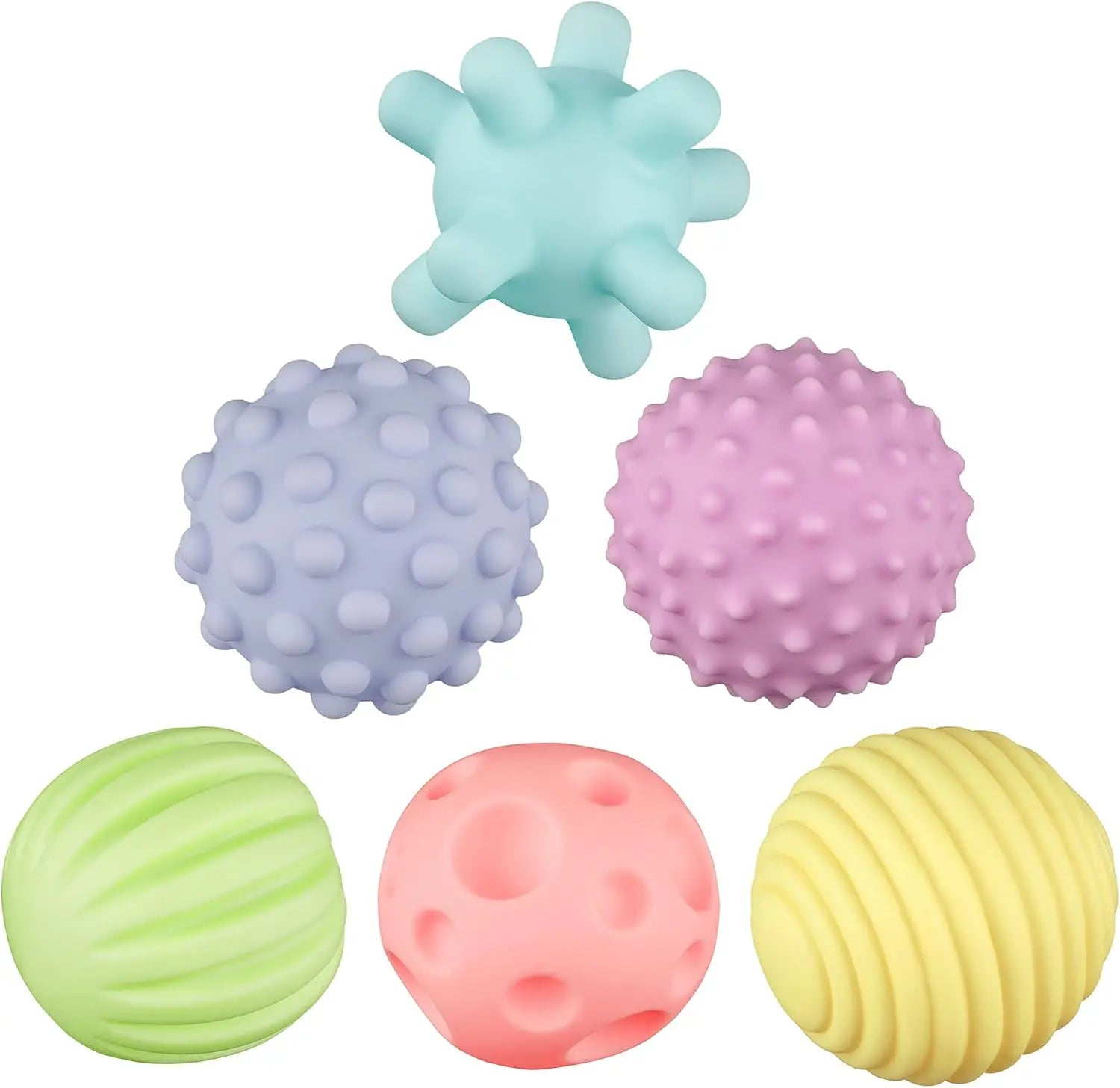 6 Pack Kids Sensory Balls, Baby Toys, Multi-Color Textured Sensory Balls, Soft Textured Massage Ball Set