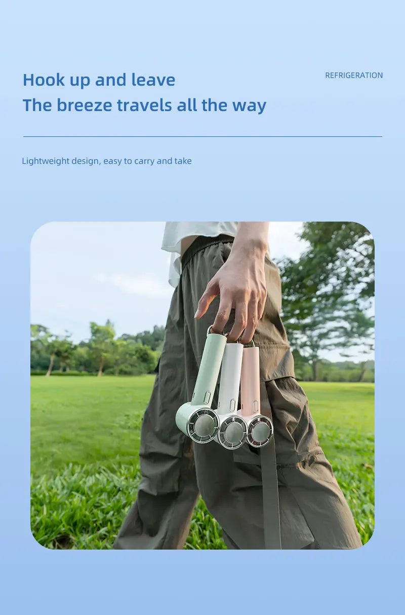 New Handheld Portable Fan 100 Wind Speeds Adjustable Refrigeration Mini Turbo Fan Long-lasting High Speed Cold Compress Fan