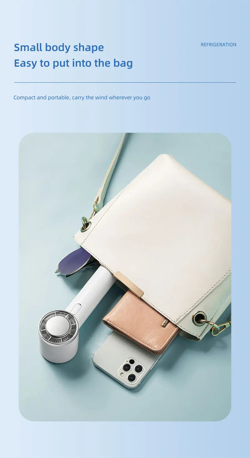 New Handheld Portable Fan 100 Wind Speeds Adjustable Refrigeration Mini Turbo Fan Long-lasting High Speed Cold Compress Fan