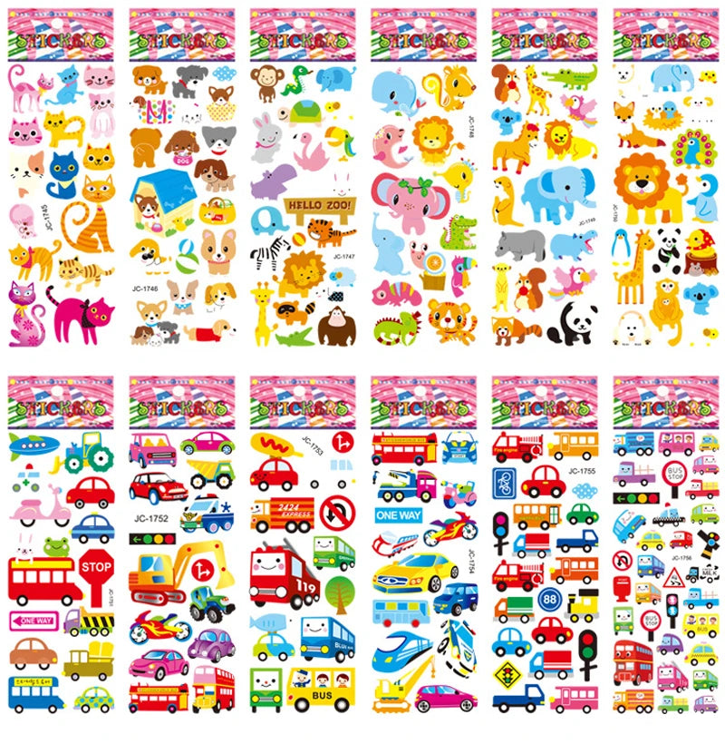 40 Sheets 3D Stickers for Kids Toddlers Puffy Stickers Variety Pack for Scrapbooking Bullet Journal Toys for Children Girls Boy