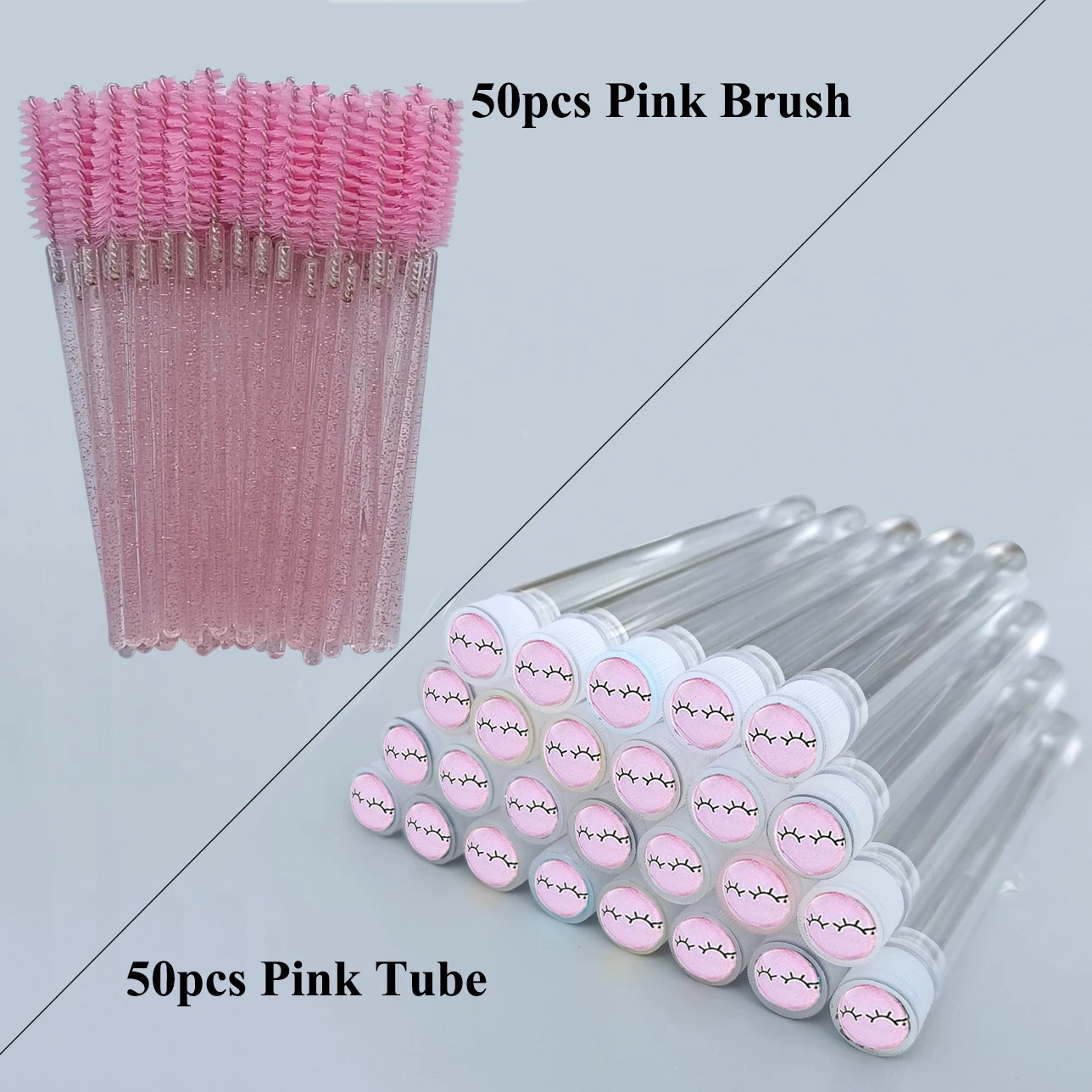 50pcs Reusable Eyebrow Brush Tube Disposable Eyelash Brush Eyebrow Brush With Eelash Resin Drill Replaceable Makeup Brushes