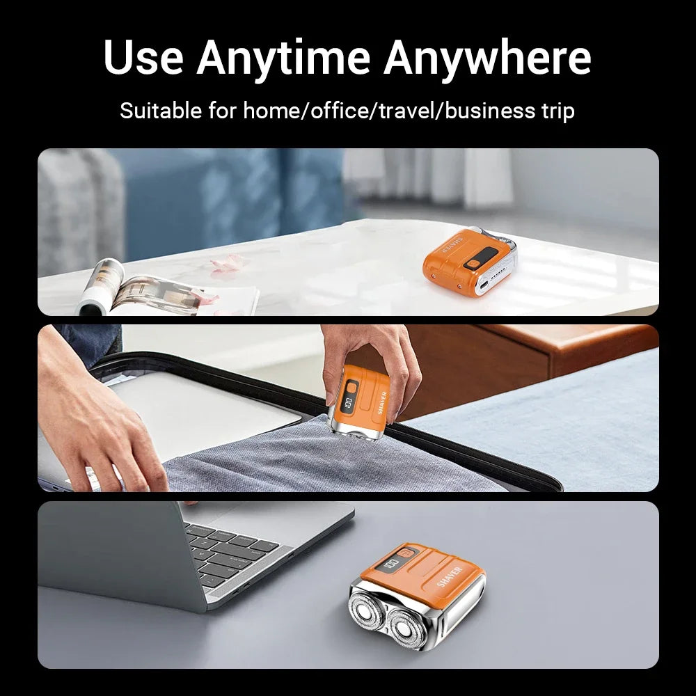 Mini Electric Shaver Intelligent Digital Display Washable Type-C Rechargeable Portable Wet Dry Travel Home Shaver For Face Leg