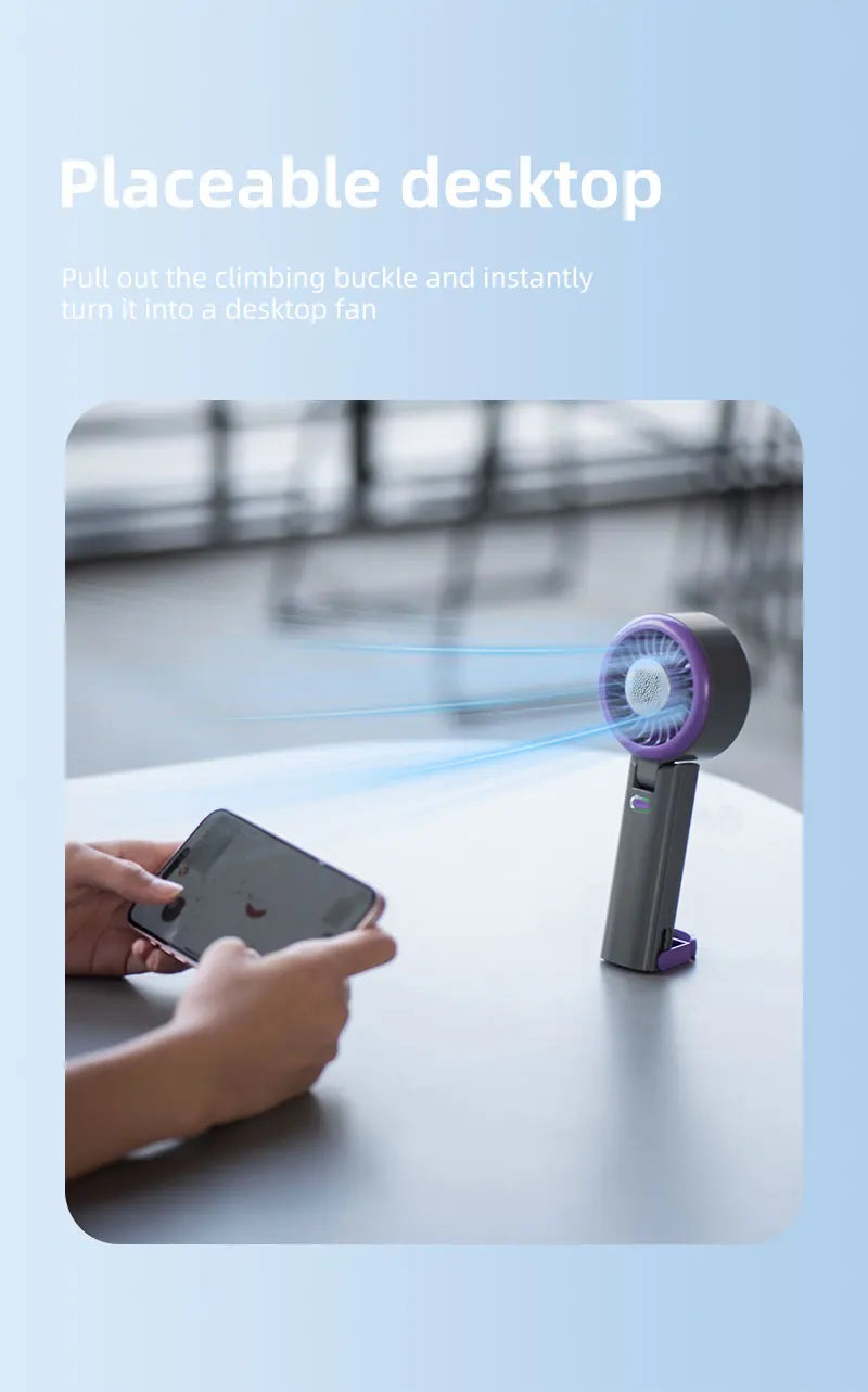 New Handheld Portable Fan 100 Wind Speeds Adjustable Refrigeration Mini Turbo Fan Long-lasting High Speed Cold Compress Fan