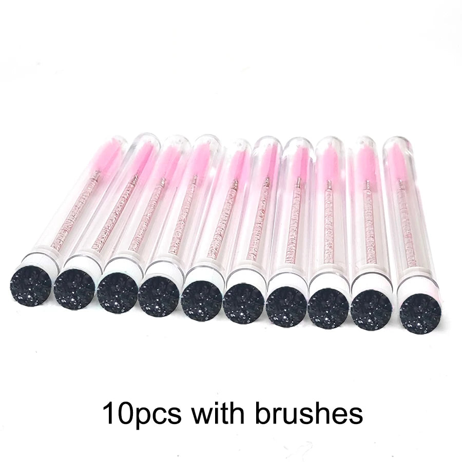 10/50pcs Eyelash Brush Tubes Reusable Mascara Wand Eyebrow Brush Tube Dust-Proof Mascara Sticks Applicators Makeup Brush LAUKISS
