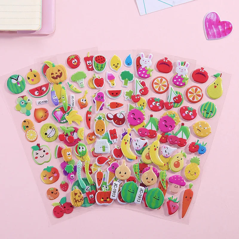 40 Sheets 3D Stickers for Kids Toddlers Puffy Stickers Variety Pack for Scrapbooking Bullet Journal Toys for Children Girls Boy