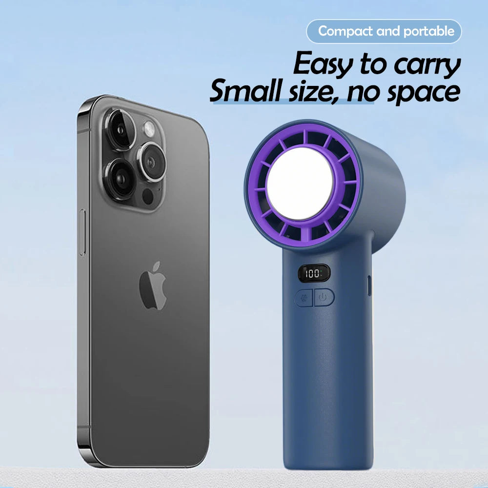New Handheld Portable Fan 100 Wind Speeds Adjustable Refrigeration Mini Turbo Fan Long-lasting High Speed Cold Compress Fan