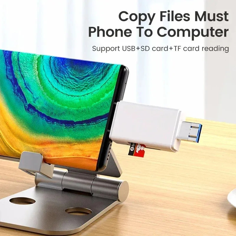 OTG Type C SD TF Card Reader 6 in 1 USB 3.0 Micro USB Flash Drive Adapter 5Gbps High Speed Transfer Multifunctional Card Reader