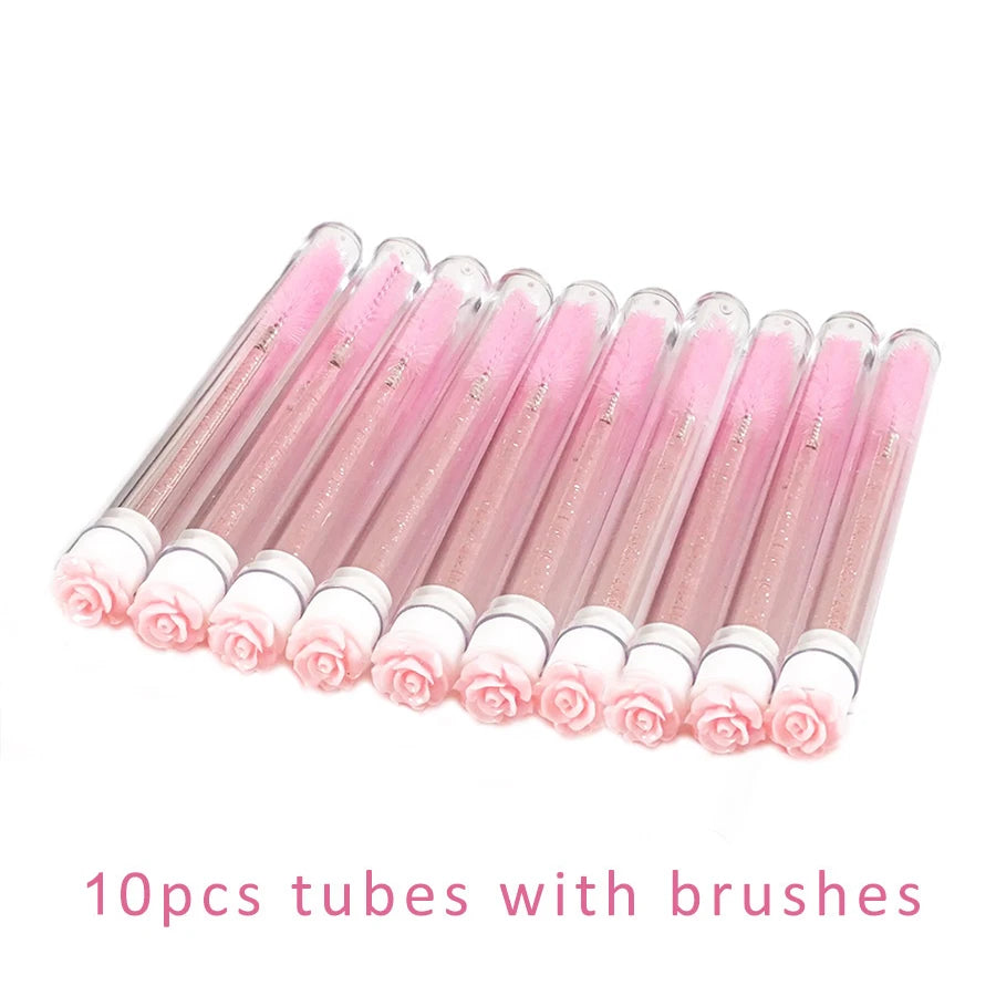 10/50pcs Eyelash Brush Tubes Reusable Mascara Wand Eyebrow Brush Tube Dust-Proof Mascara Sticks Applicators Makeup Brush LAUKISS