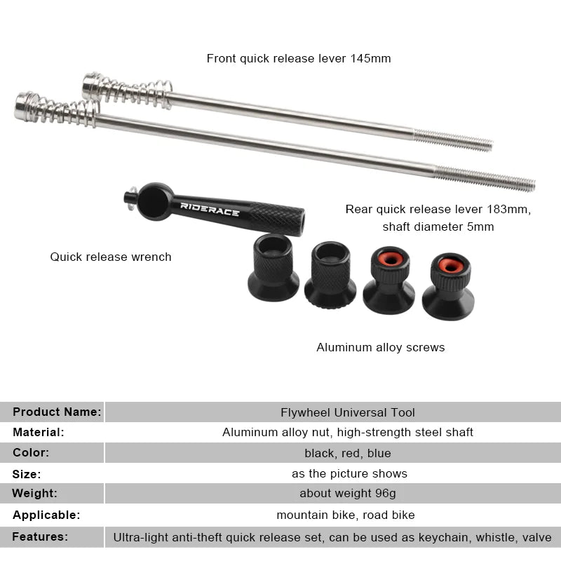 Bicycle Skewer Lever Quick Release Bike QR Wheel Locking Security Anti Theft Skewers For MTB Mountain Road Cycling Hub Parts