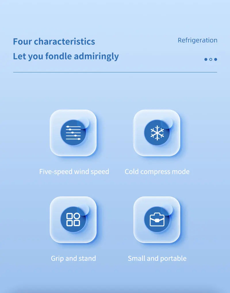 New Handheld Portable Fan 100 Wind Speeds Adjustable Refrigeration Mini Turbo Fan Long-lasting High Speed Cold Compress Fan