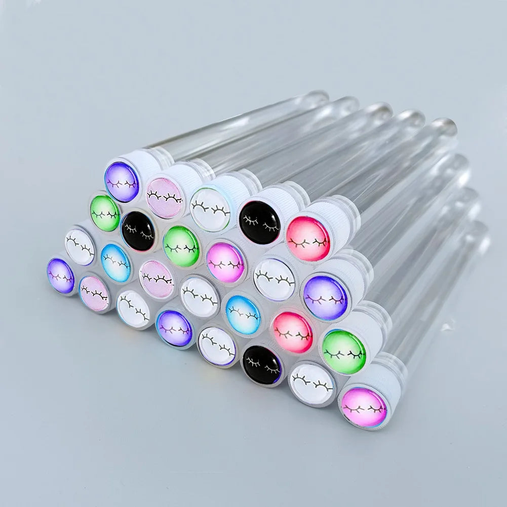 50pcs Reusable Eyebrow Brush Tube Disposable Eyelash Brush Eyebrow Brush With Eelash Resin Drill Replaceable Makeup Brushes