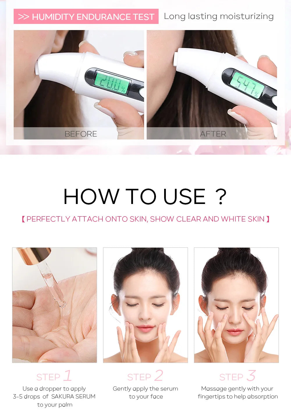 LAIKOU 17ML Japan Sakura Serum Vitamin C Nourish Essense Oil Control 24K Gold Serum Rose Blueberry Skin Care Smoothing Facecare