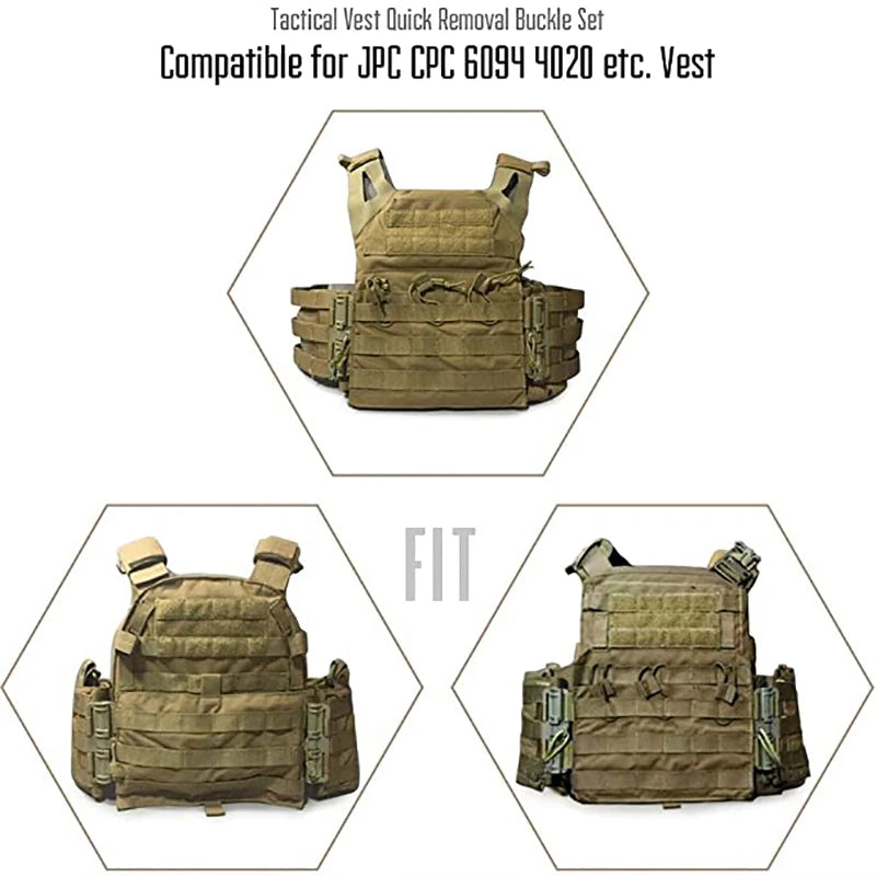 Tactical Quick Release Vest Buckle Durable Quick Release System Kit for JPC CPC NCP XPC 6094 420 Vest Accessories