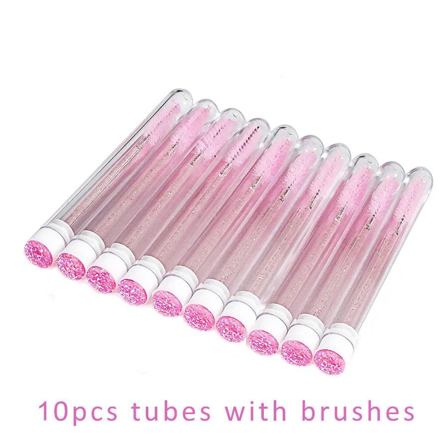 10/50pcs Eyelash Brush Tubes Reusable Mascara Wand Eyebrow Brush Tube Dust-Proof Mascara Sticks Applicators Makeup Brush LAUKISS