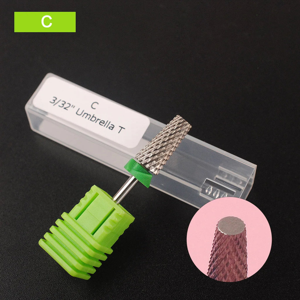 5 in 1 Nail Drill Bits Tungsten Steel Cross Teeth Manicure File Nail Cutter Acrylic or Hard Gel Nail Polish Remove Drill Bit